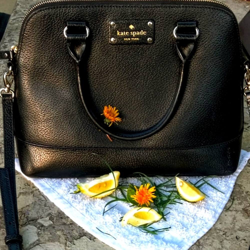 KATE SPADE Wellesley Mini Rachelle Tote Crossbody Bag Black Leather